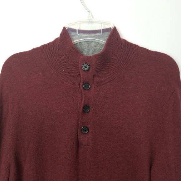 EXPRESS Men's Burgundy Red Wool Sweater Buttons - Picture 3 of 8